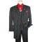 Stacy Adams Black/Red Stripes Super 100's  Reversible Vest Suit